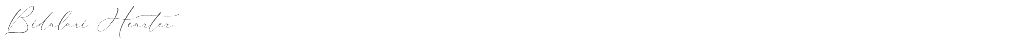 Sample characters Bidalari Hearter Font